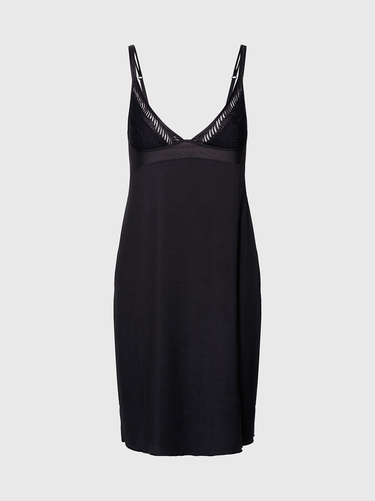 Calvin Klein SCULPT LACE LOUNGE Full Slip Nightdress Womens Black