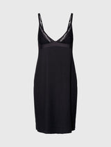 Calvin Klein SCULPT LACE LOUNGE Full Slip Nightdress Womens Black