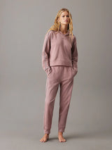 Calvin Klein TONAL LOGO LOUNGE Womens Hoodie Sand Trap