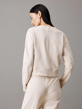 Calvin Klein COTTON FLEECE Womens Crew Pullover Sandshell