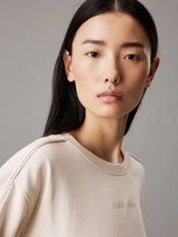 Calvin Klein COTTON FLEECE Womens Crew Pullover Sandshell