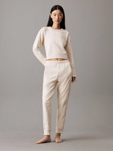 Calvin Klein COTTON FLEECE Womens Crew Pullover Sandshell