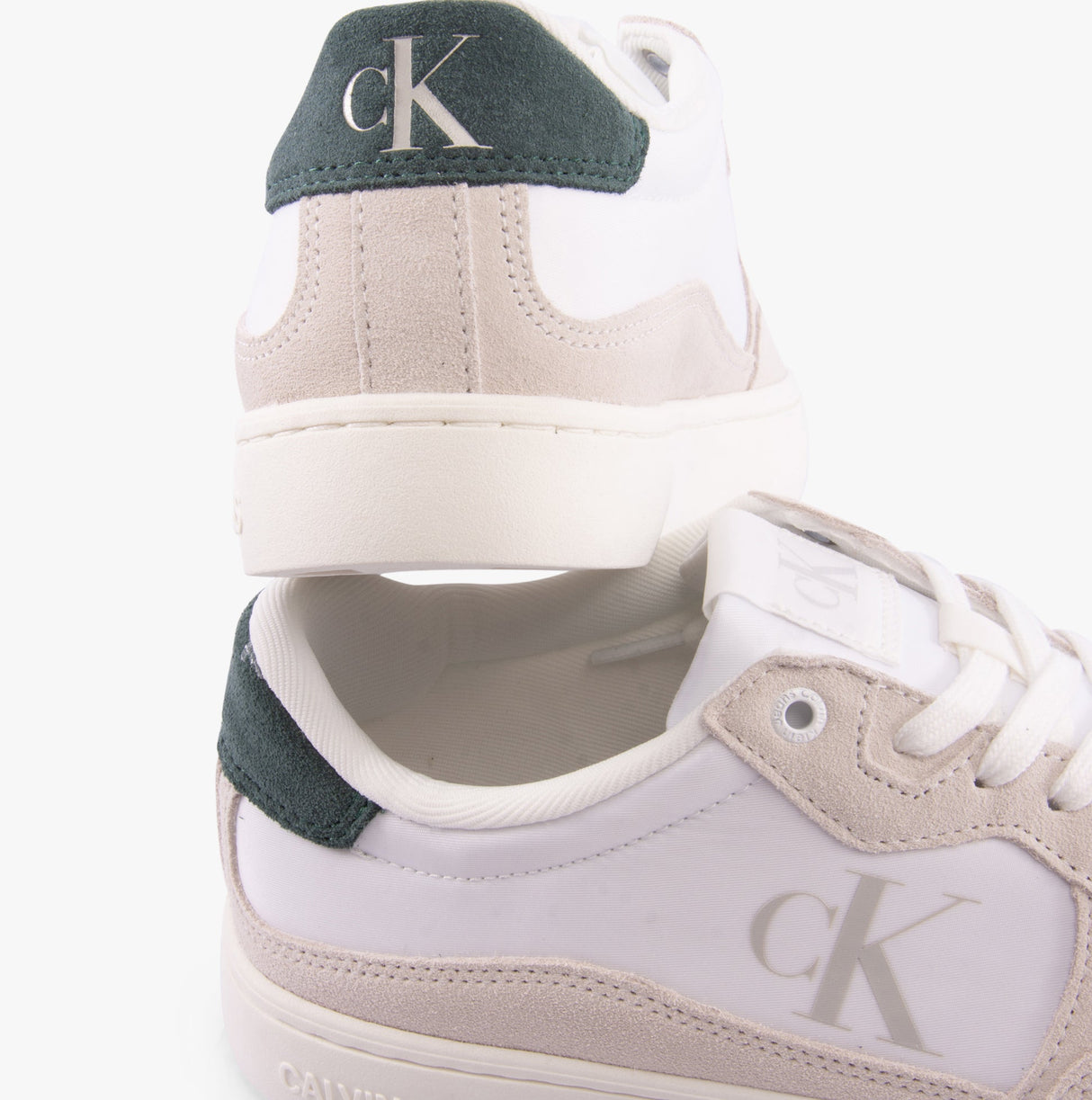 Calvin Klein CLASSIC CUPSOLE ICON Mens Trainers Bright White/Green Palm
