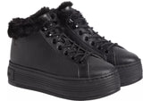 Calvin Klein BOLD PLATFORM LOW LACE UP Womens Trainers Triple Black