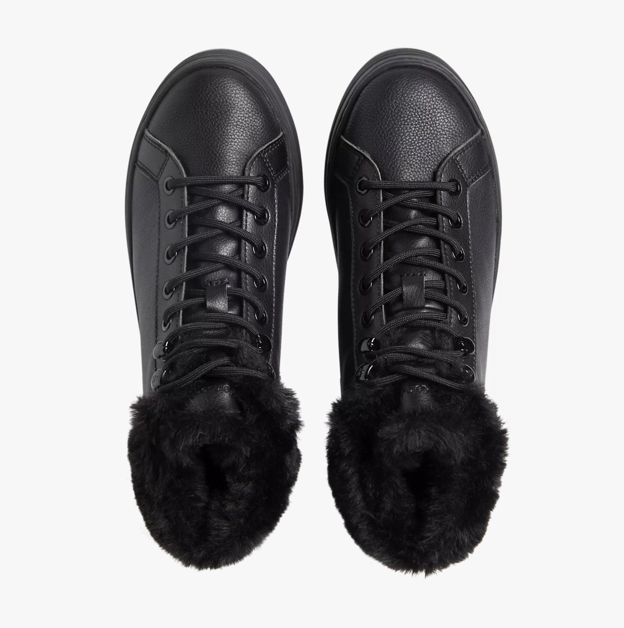 Calvin Klein BOLD PLATFORM LOW LACE UP Womens Trainers Triple Black