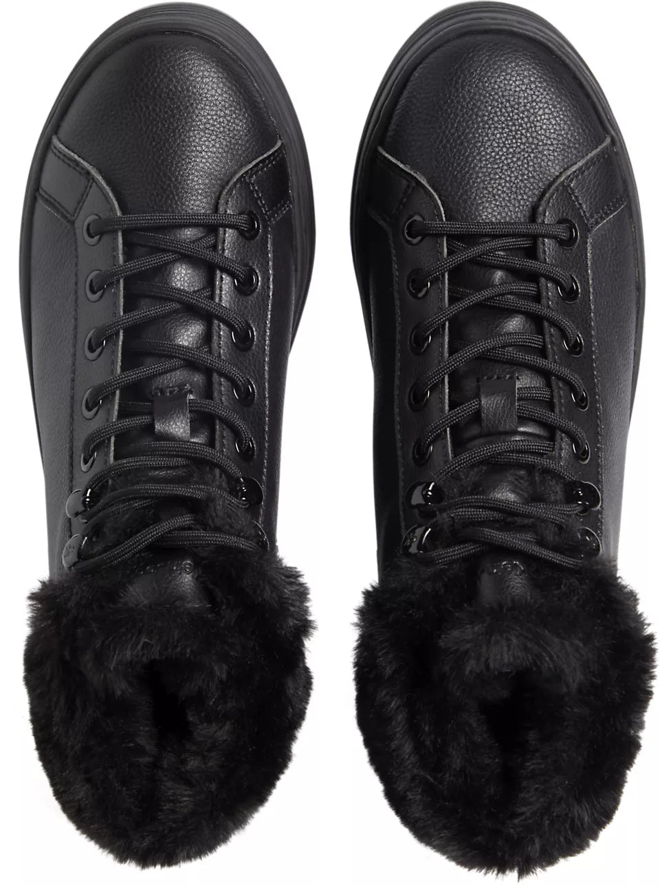 Calvin Klein BOLD PLATFORM LOW LACE UP Womens Trainers Triple Black