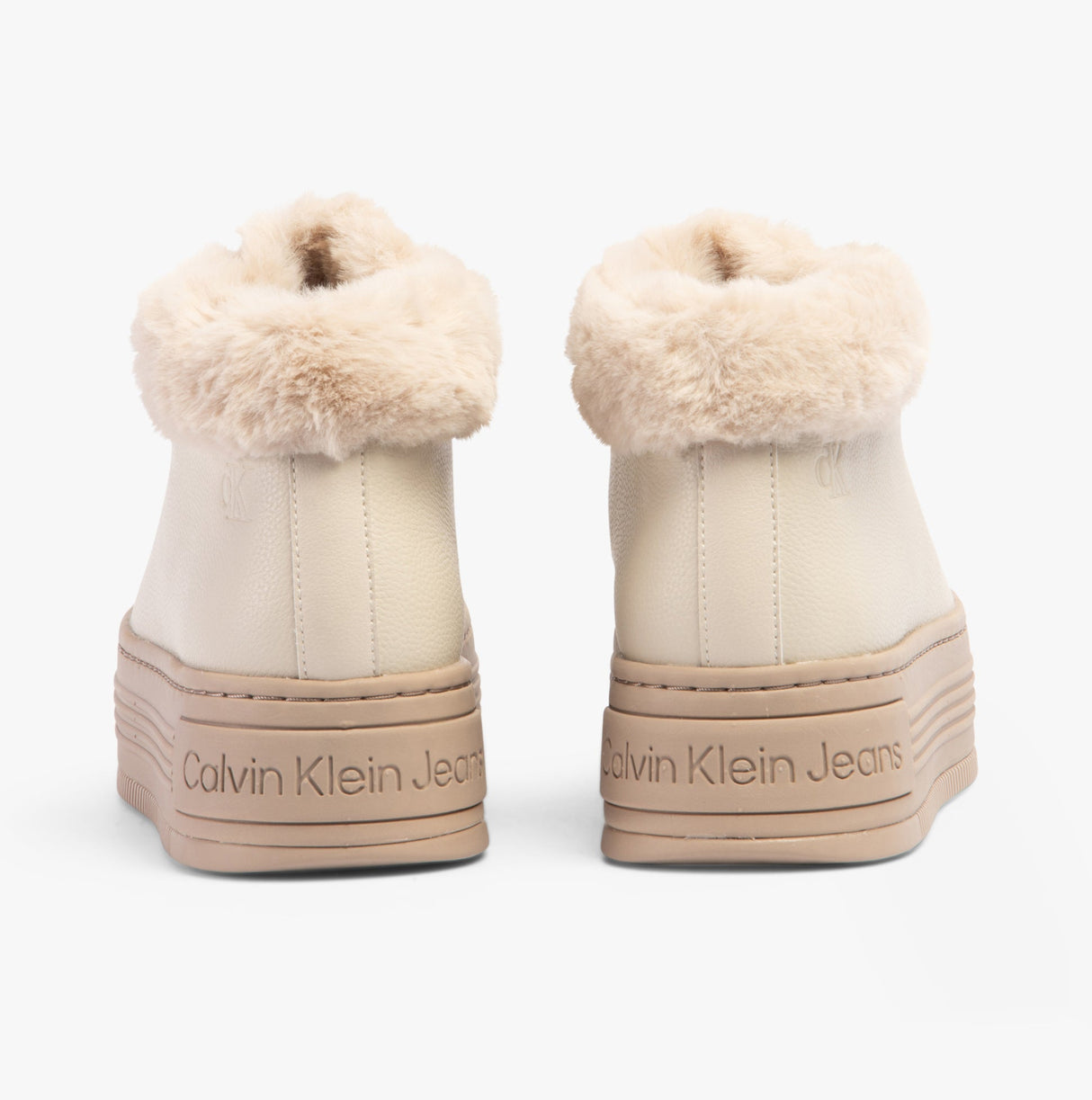 Calvin Klein BOLD PLATFORM LOW LACE UP Womens Trainers Eggshell/Savannah Tan