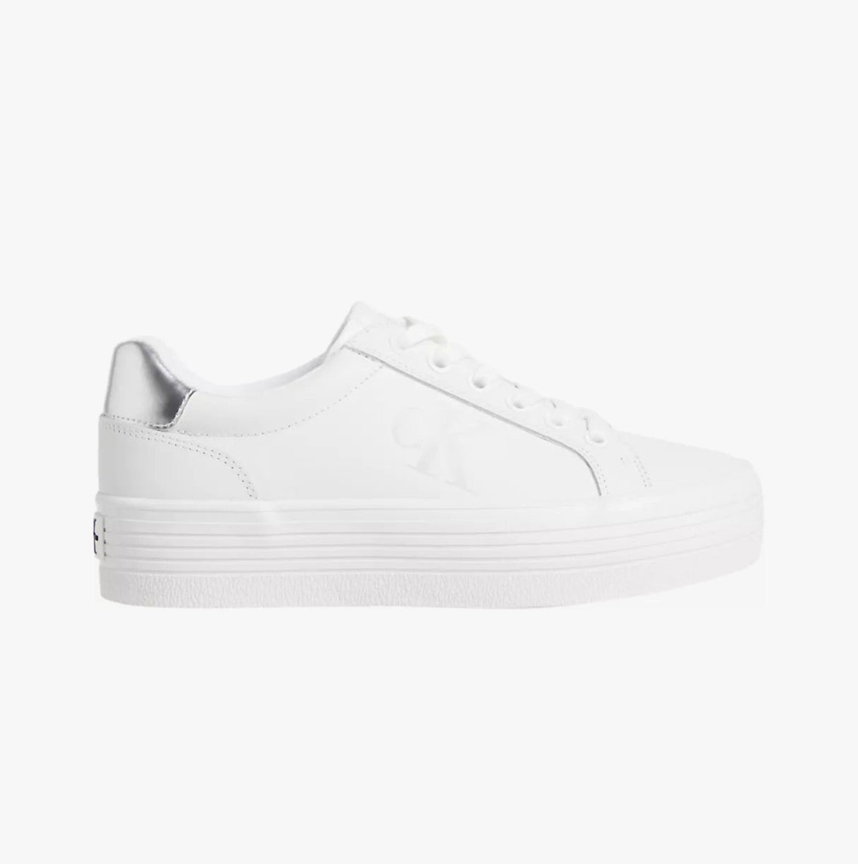 Calvin Klein BOLD VULCANISED FLATFORM Womens Trainers Bright White/Silver