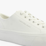 Calvin Klein VULC FLATFORM LOW Womens Trainers Triple Bright White