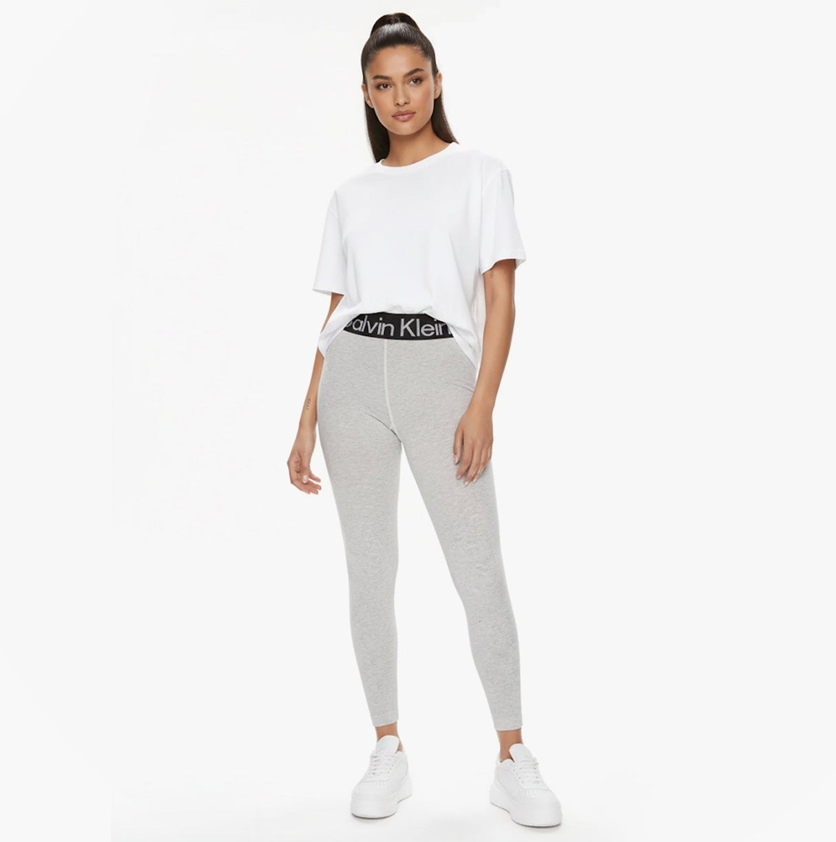 Calvin Klein LOGO Waist Leggings Grey