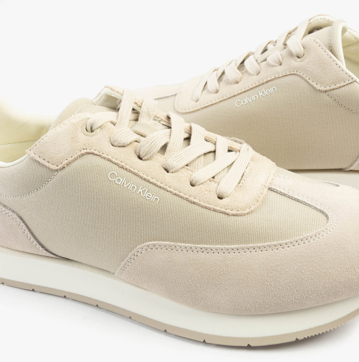 Calvin Klein SUEDE LOW PROFILE Mens Trainers Feather Gray Mix