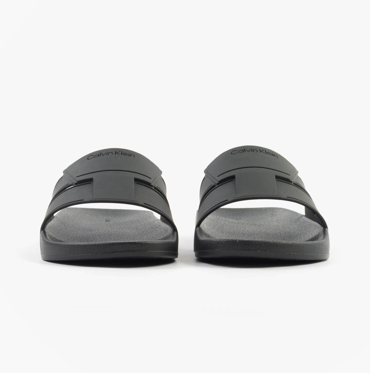 Calvin Klein POOL SLIDE DOUBLE T Mens Sliders Ck Black