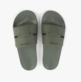 Calvin Klein POOL SLIDE DOUBLE T Mens Sliders Dark Olive