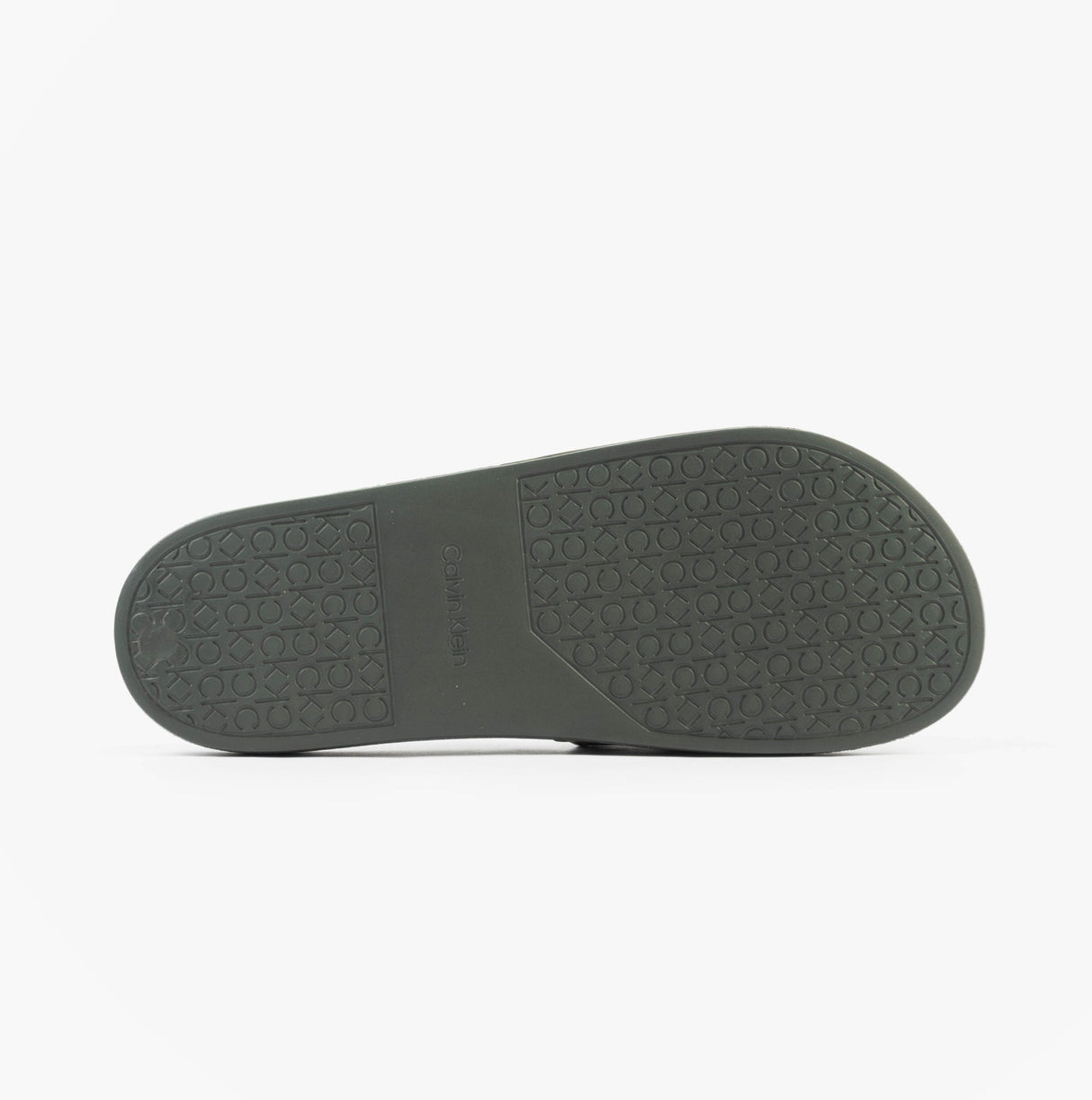 Calvin Klein POOL SLIDE DOUBLE T Mens Sliders Dark Olive