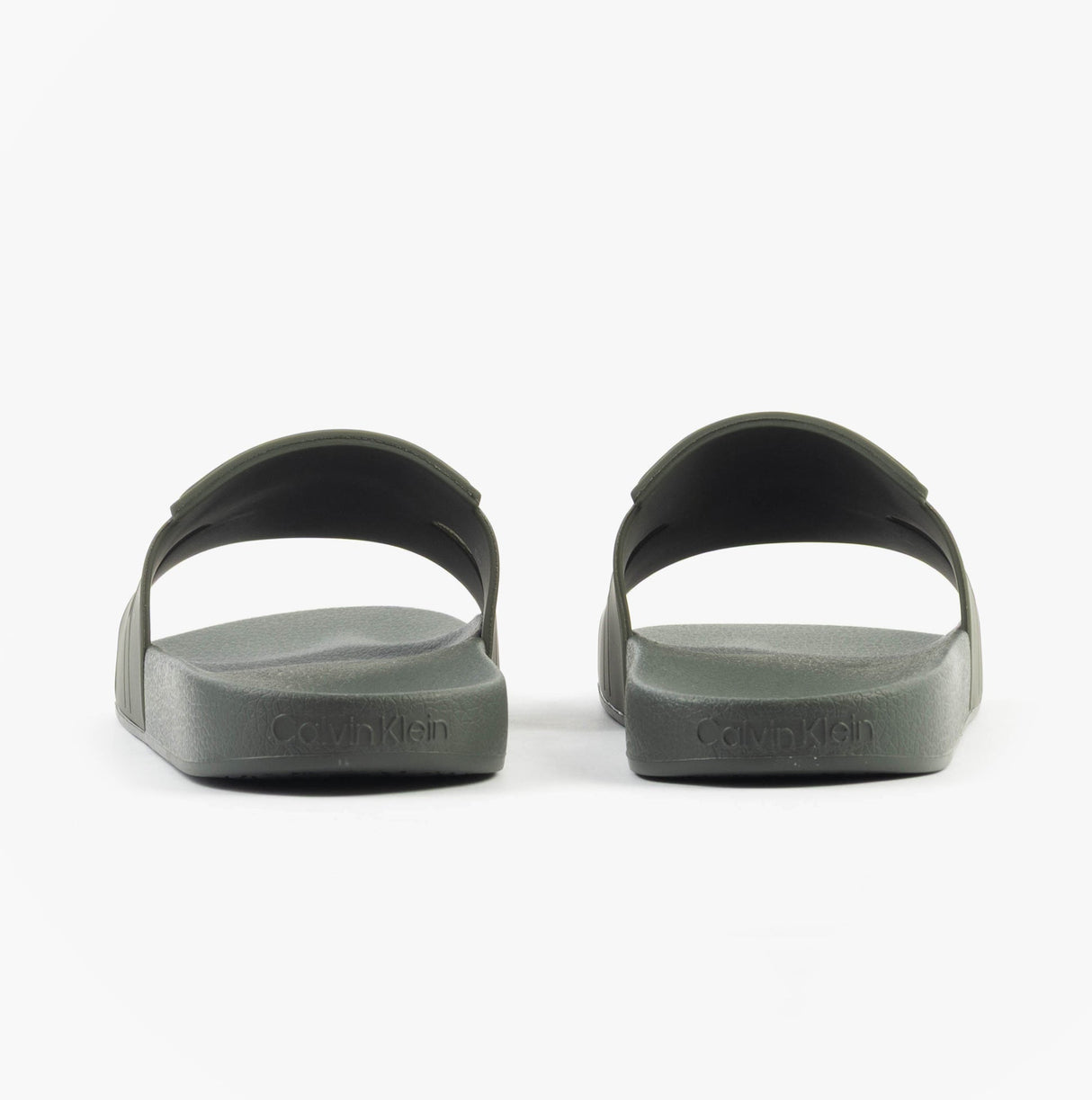 Calvin Klein POOL SLIDE DOUBLE T Mens Sliders Dark Olive