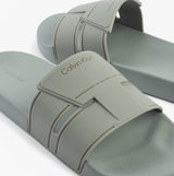Calvin Klein POOL SLIDE DOUBLE T Mens Sliders Granite Road