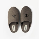 Calvin Klein Mens HOME Felt Signature Logo Mule Slippers Grey