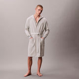 Calvin Klein HOODED ROBE Mens Bathrobes Grey Heather