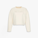 Calvin Klein LS QUILTED SWTSHIRT Womens Sweatshirts Ivory
