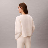 Calvin Klein LS QUILTED SWTSHIRT Womens Sweatshirts Ivory