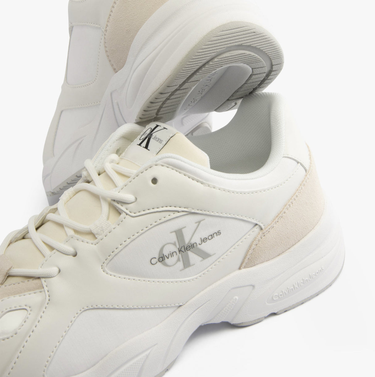 Calvin Klein RETRO TENNIS Mens Trainers White/White/Stormfront