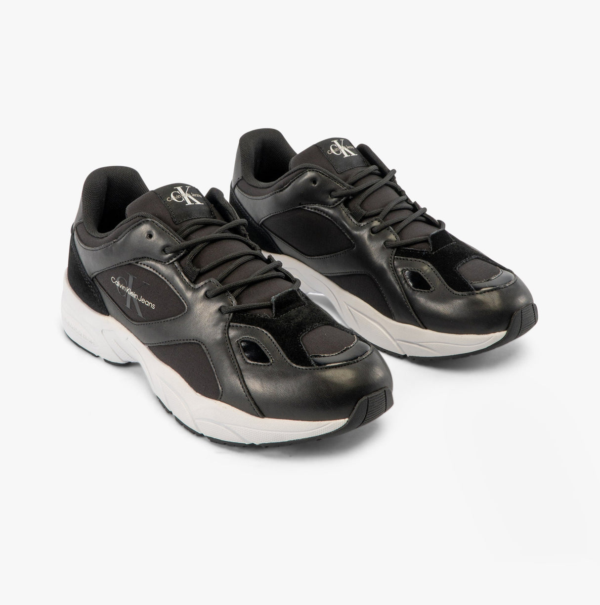 Calvin Klein RETRO TENNIS Mens Trainers Black/Black/Eggshell