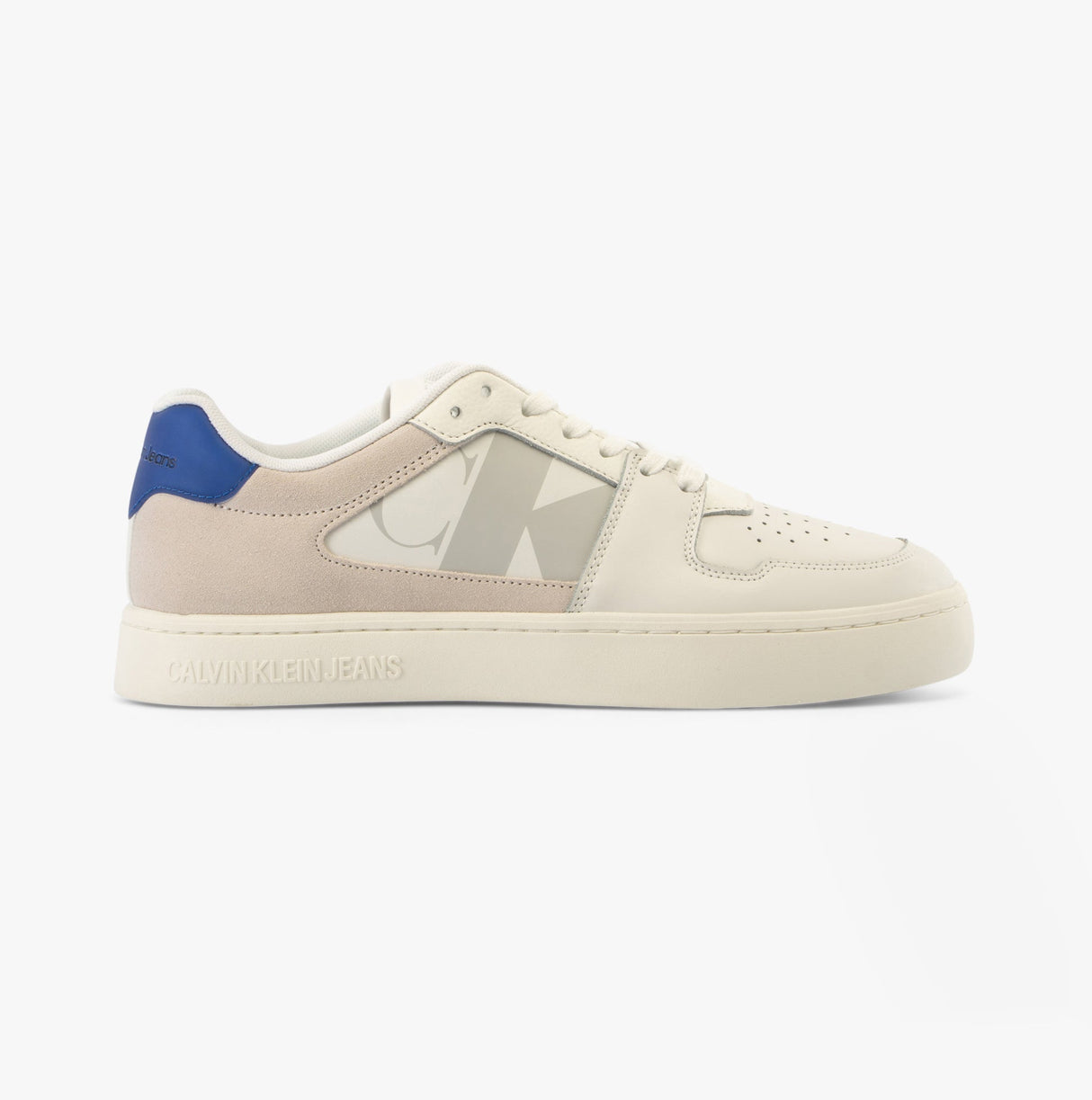 Calvin Klein CLASSIC CUPSOLE Mens Trainers White/ Mushroom/Sapphire Blue