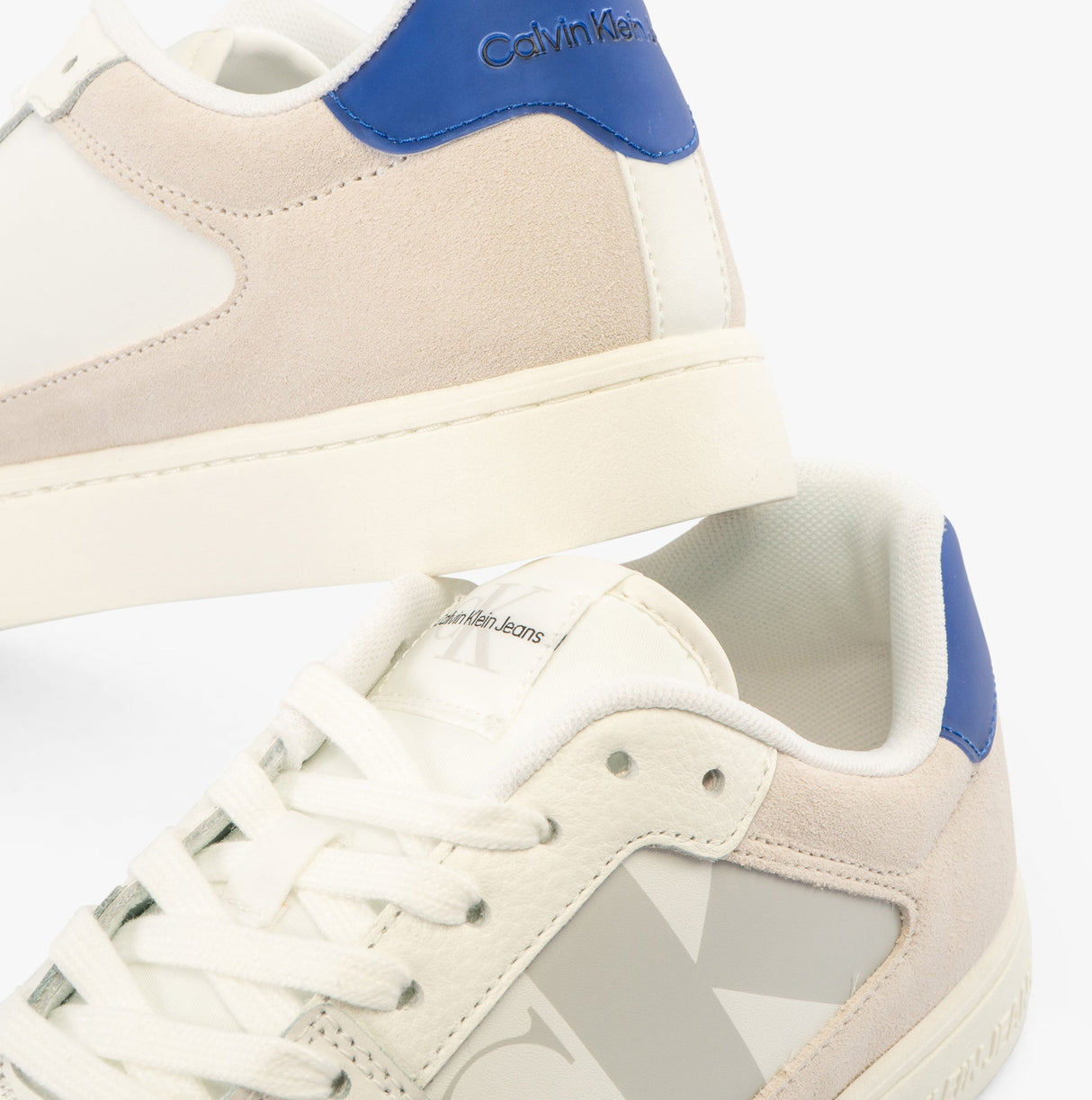 Calvin Klein CLASSIC CUPSOLE Mens Trainers White/ Mushroom/Sapphire Blue