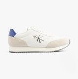 Calvin Klein RETRO RUNNER LOW MIX Mens Trainers Bright White/Sapphire Blue