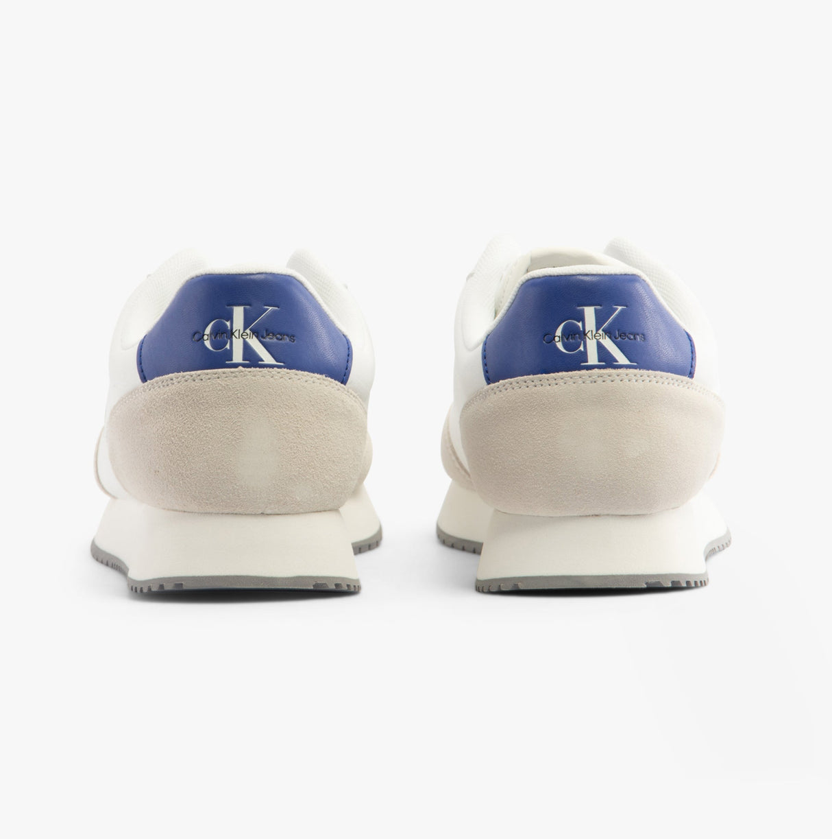 Calvin Klein RETRO RUNNER LOW MIX Mens Trainers Bright White/Sapphire Blue