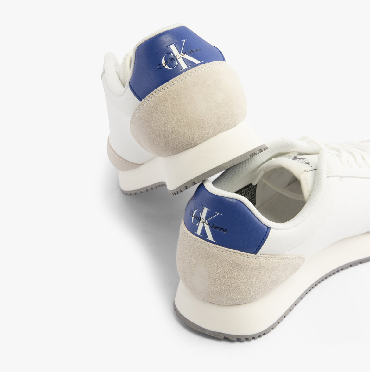 Calvin Klein RETRO RUNNER LOW MIX Mens Trainers Bright White/Sapphire Blue