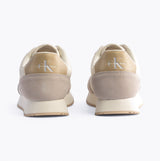 Calvin Klein RETRO RUNNER LOW MIX Mens Trainers Creamy White/Eggshell/Khaki