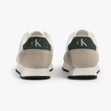 Calvin Klein RETRO RUNNER ICONIC Mens Trainers B White/ Ck Black/ Green Palm