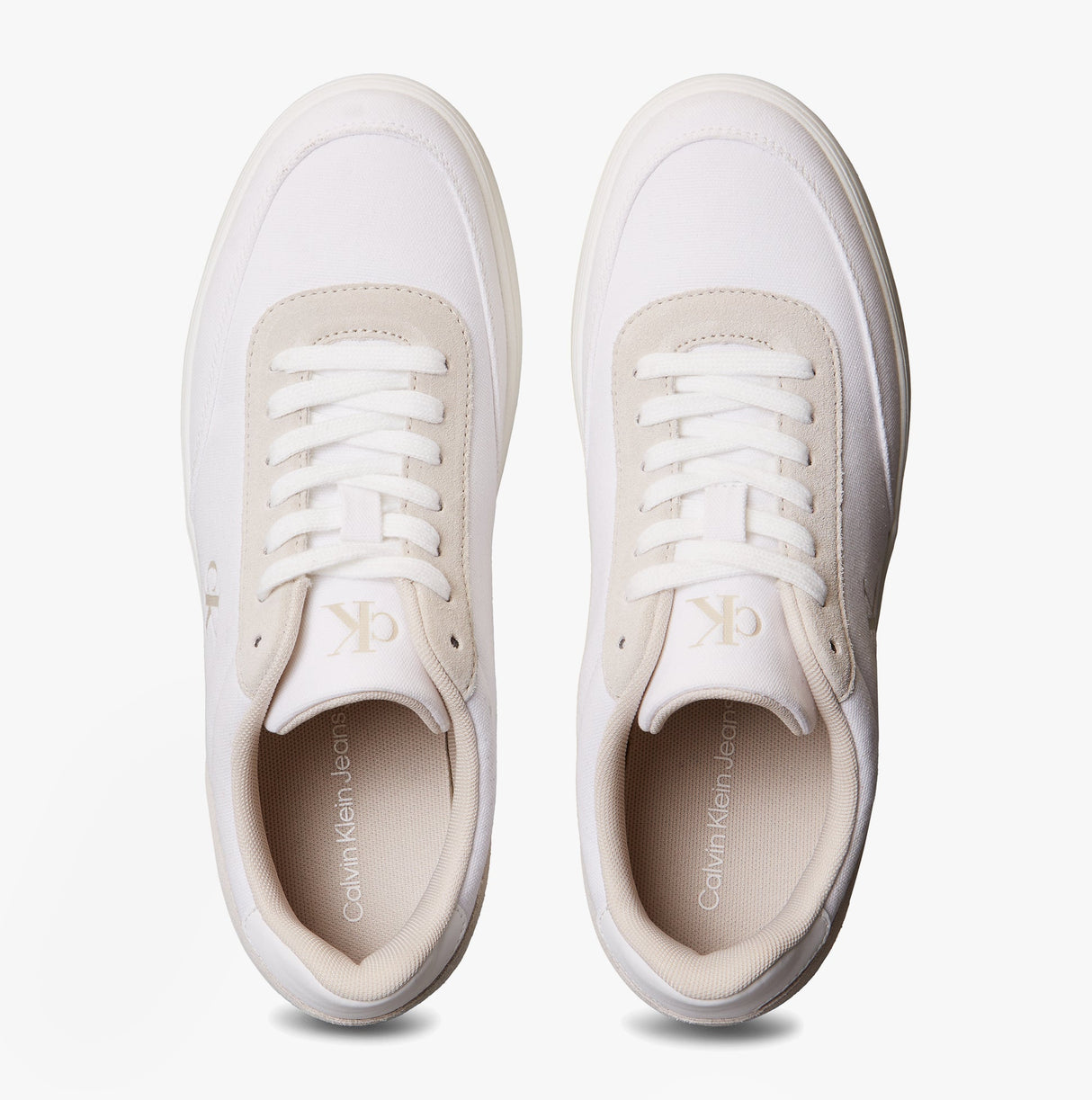 Calvin Klein CLASSIC CANVAS Mens Trainers Bright White/Eggshell