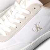 Calvin Klein CLASSIC CANVAS Mens Trainers Bright White/Eggshell
