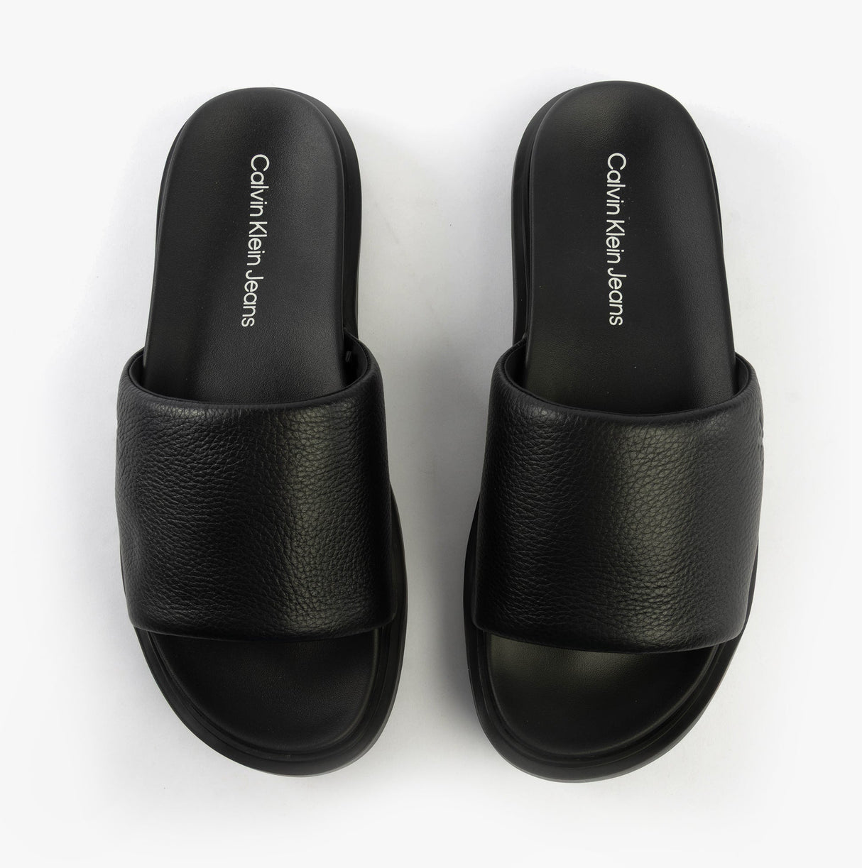 Calvin Klein FLAT MOLDED SLIDE Mens Triple Black
