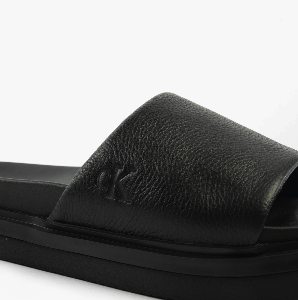Calvin Klein FLAT MOLDED SLIDE Mens Triple Black