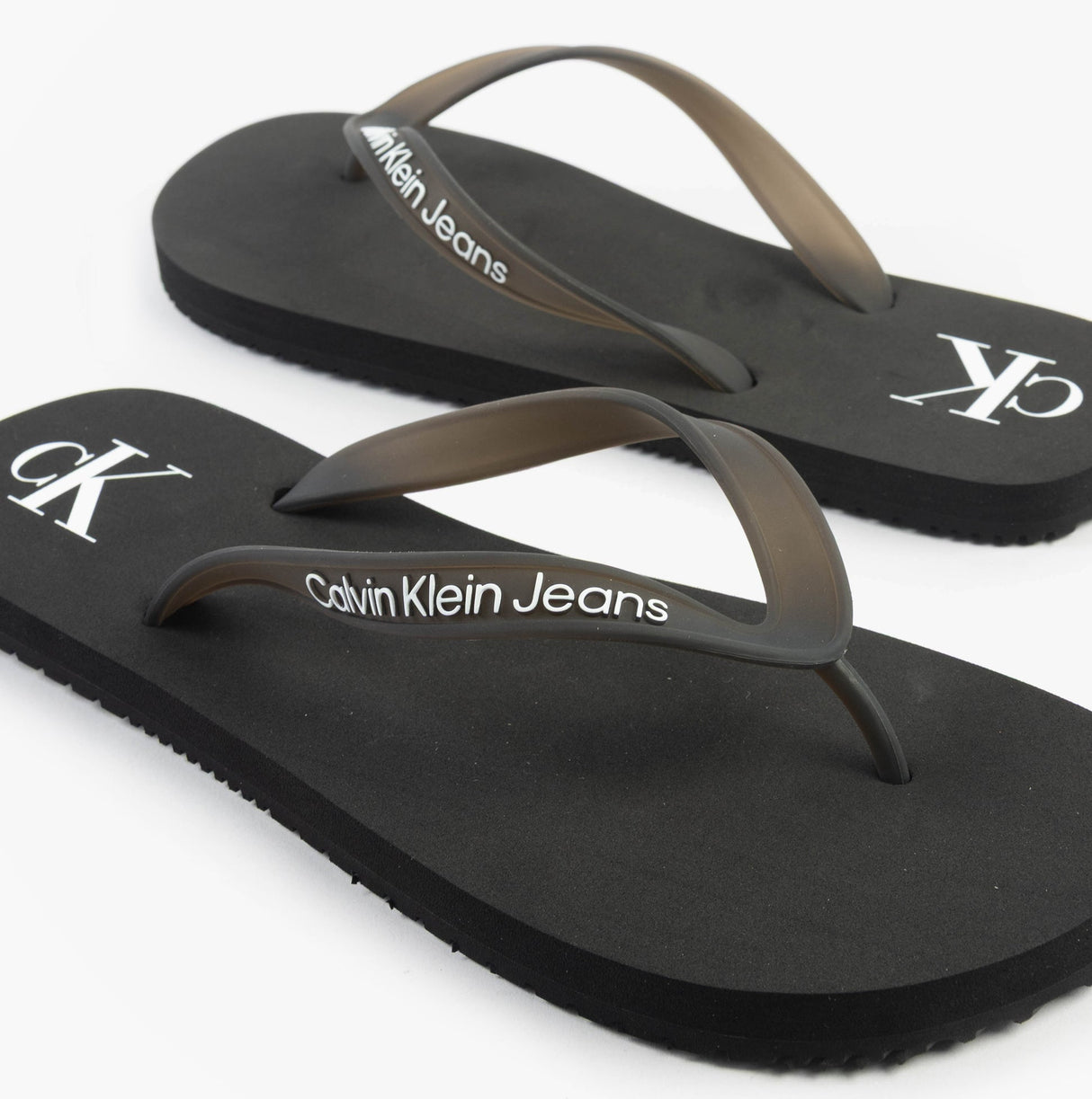 Calvin Klein BEACH SANDAL TRANSPA Mens Sandals Black/Bright White