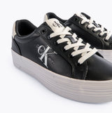 Calvin Klein FLATFORM LACEUP Womens Trainers Black/Bright White