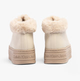 Calvin Klein BOLD PLATFORM LOW LACE UP Womens Trainers Eggshell/Savannah Tan