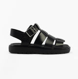 Calvin Klein LEATHER FISHERMAN Womens Sandals Triple Black