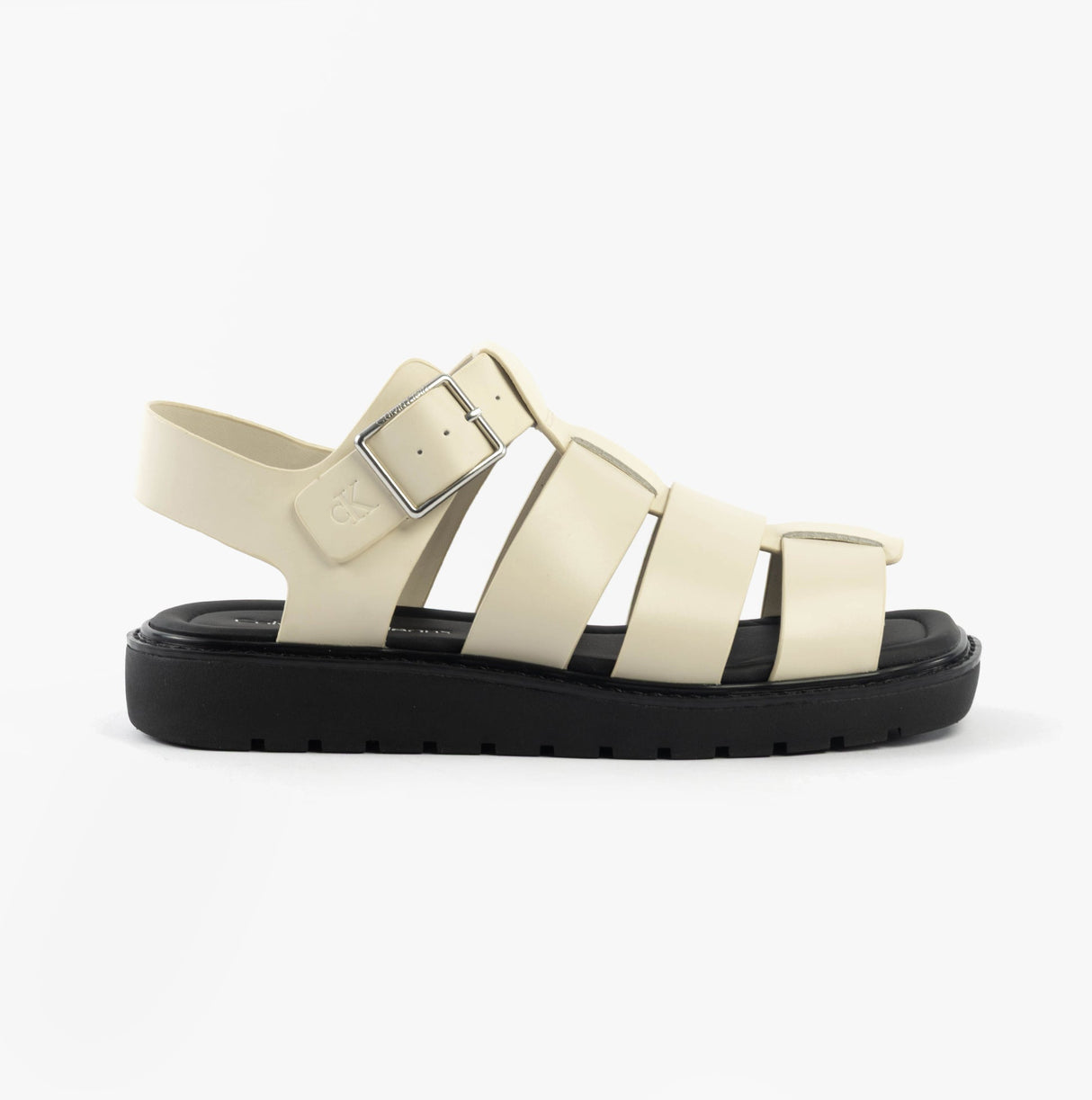 Calvin Klein LEATHER FISHERMAN Womens Sandals Turtle Dove/Black