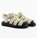 Calvin Klein LEATHER FISHERMAN Womens Sandals Turtle Dove/Black