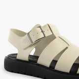 Calvin Klein LEATHER FISHERMAN Womens Sandals Turtle Dove/Black