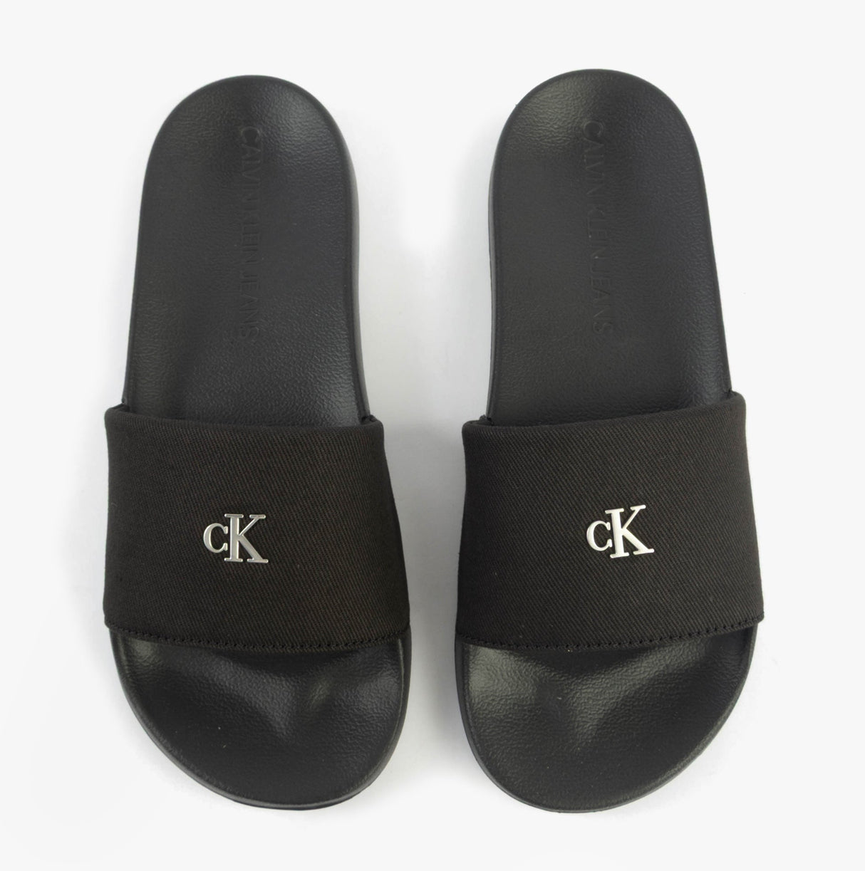 Calvin Klein MONOGRAM Womens Slides Triple Black