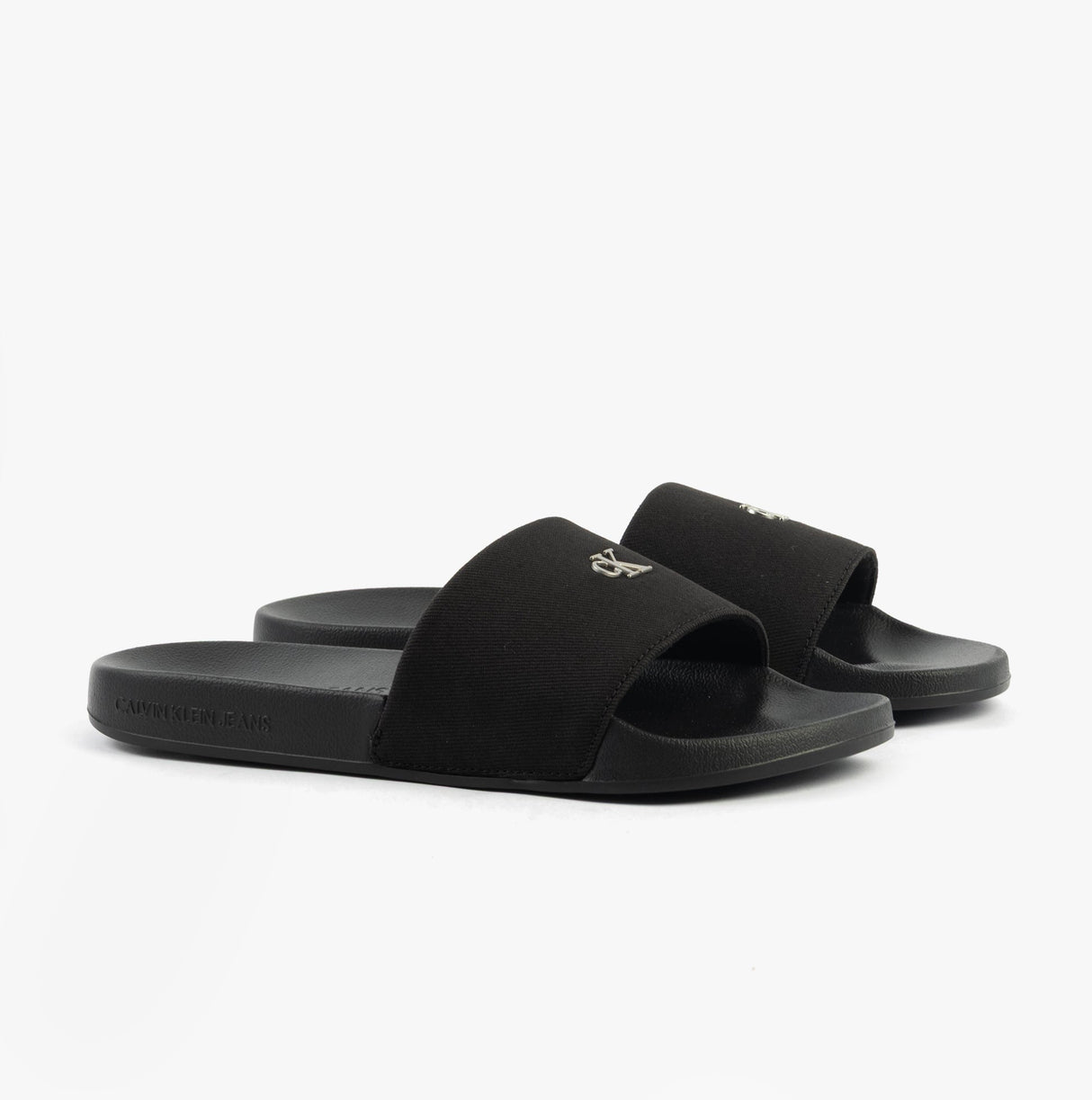Calvin Klein MONOGRAM Womens Slides Triple Black
