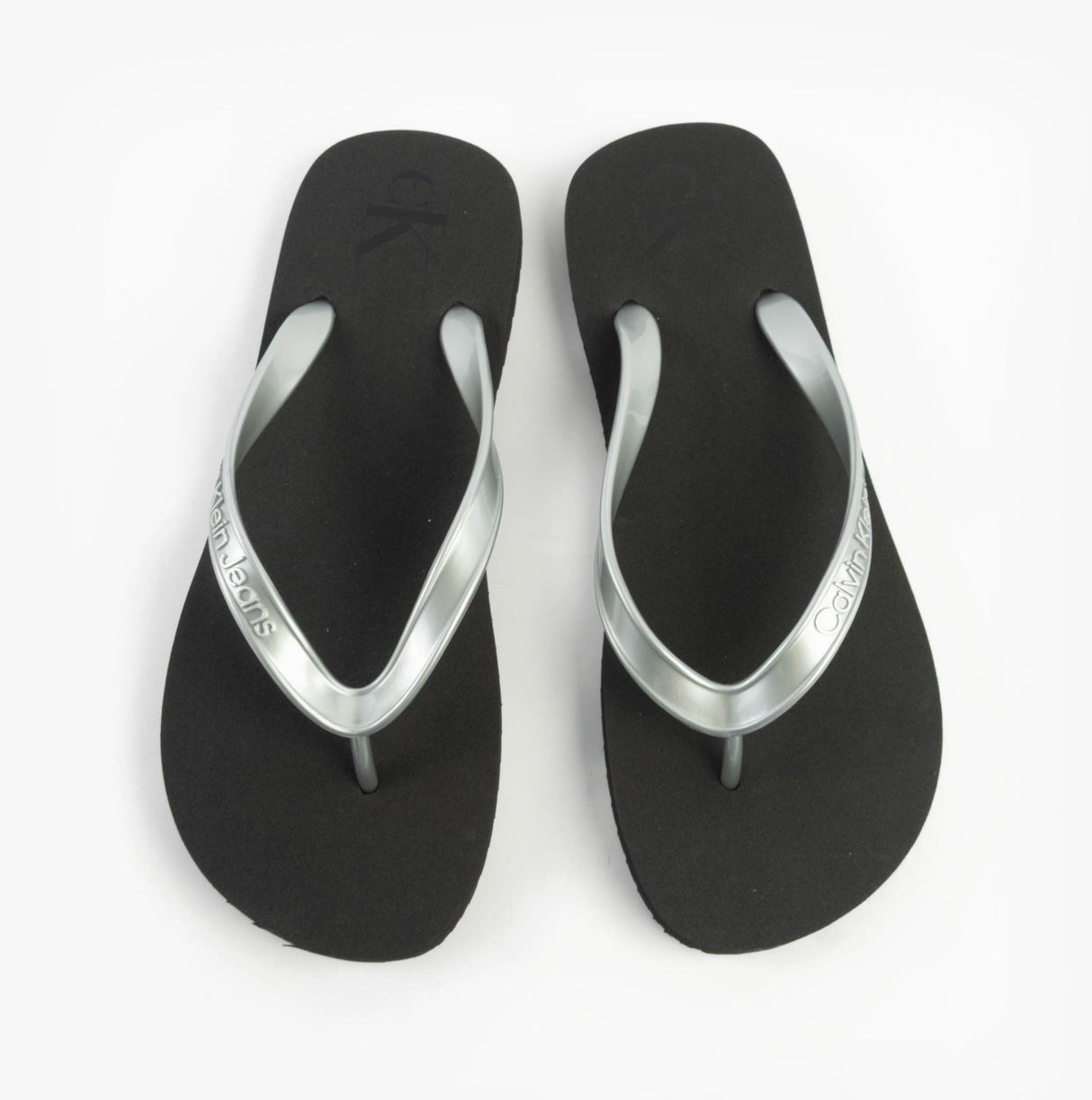 Calvin Klein BEACH SANDAL MONOLOG Womens Sandals Black/Silver