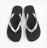 Calvin Klein BEACH SANDAL MONOLOG Womens Sandals Black/Silver