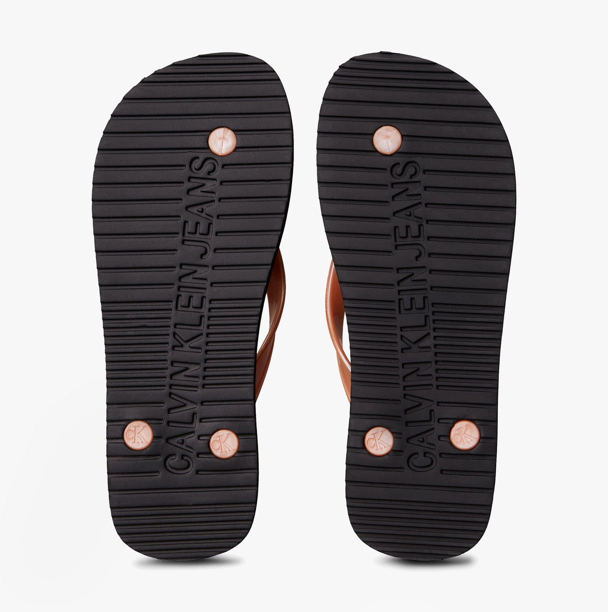 Calvin Klein BEACH SANDAL MONOLOGUE Womens Flip Flops Black/Dusty Coral