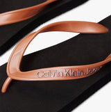 Calvin Klein BEACH SANDAL MONOLOGUE Womens Flip Flops Black/Dusty Coral